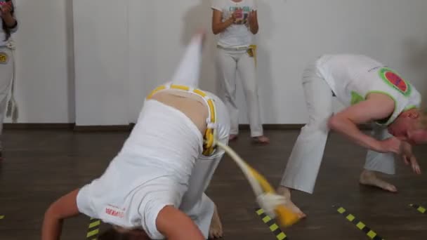 People practicing capoeira — Stock Video