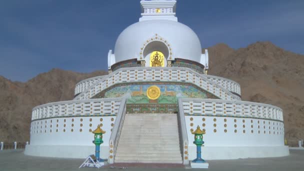 Shanti Stupa a Leh — Video Stock