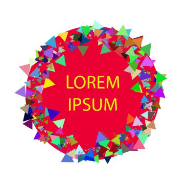 çok renkli üçgenlerden yapılmış yuvarlak çerçeve