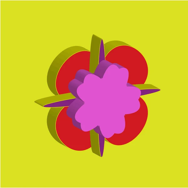 Гипсовый Цветок Стене — стоковый вектор