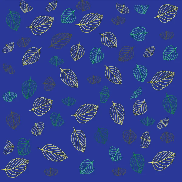 Mavi arkaplanda renkli yapraklar