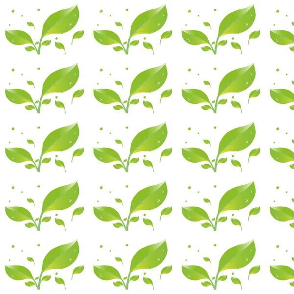 Green leaves pattern — Stock Vector