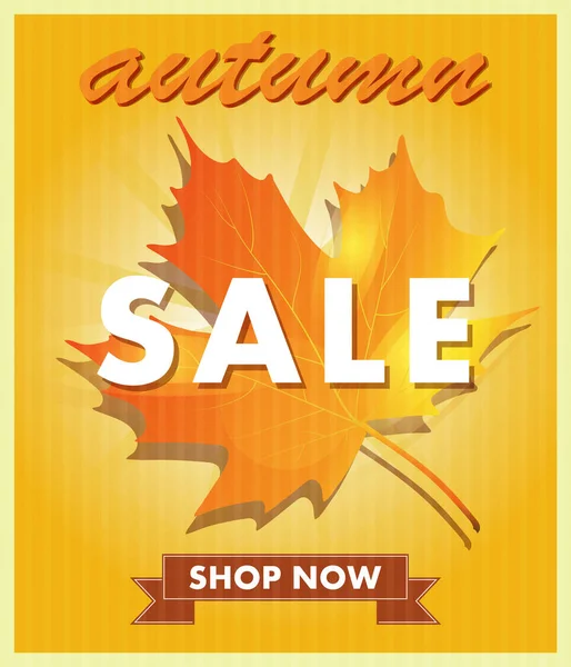 Hoja de arce venta otoño — Vector de stock