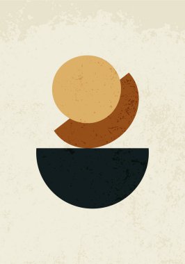 Üç geometrik şeklin soyut posteri