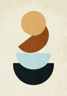 Geometrik şekillerin soyut posteri