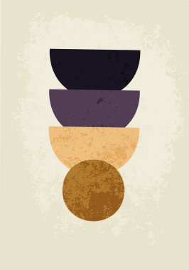 Kahverengi tonlarda soyut modern poster