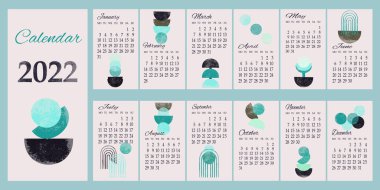 takvim soyut sanat 2022 mavi