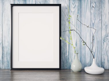 Boş modern stil çerçevesi, 3d render