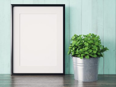 Boş modern stil çerçevesi, 3d render