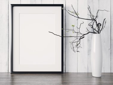 Boş modern stil çerçevesi, 3d render