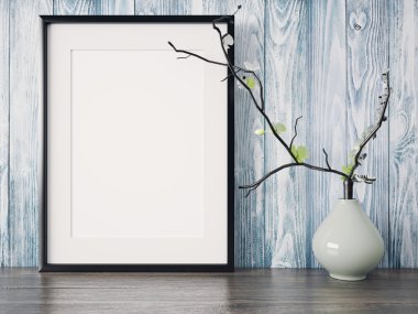 Boş modern stil çerçevesi, 3d render