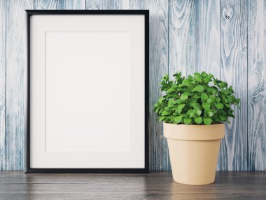 Boş modern stil çerçevesi, 3d render