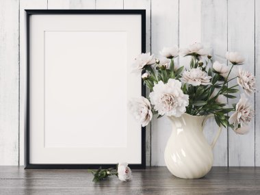 Boş modern stil çerçevesi, 3d render