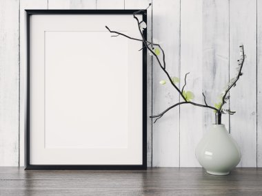 Boş modern stil çerçevesi, 3d render