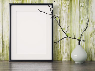 Boş modern stil çerçevesi, 3d render