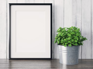 Boş modern stil çerçevesi, 3d render