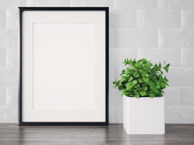 Boş modern stil çerçevesi, 3d render