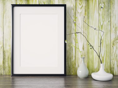 Boş modern stil çerçevesi, 3d render