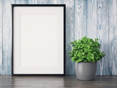 Boş modern stil çerçevesi, 3d render