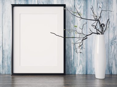 Boş modern stil çerçevesi, 3d render