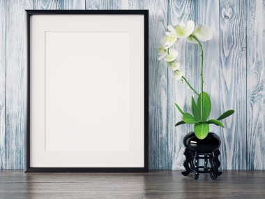 Boş modern stil çerçevesi, 3d render