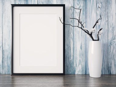 Boş modern stil çerçevesi, 3d render