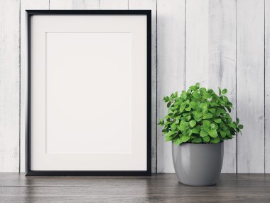 Boş modern stil çerçevesi, 3d render