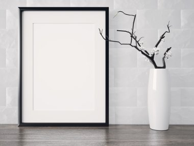 Boş modern stil çerçevesi, 3d render