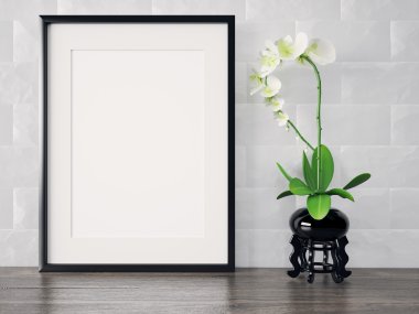 Boş modern stil çerçevesi, 3d render