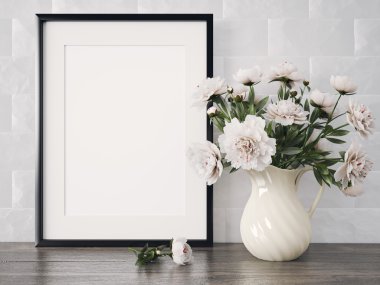 Boş modern stil çerçevesi, 3d render