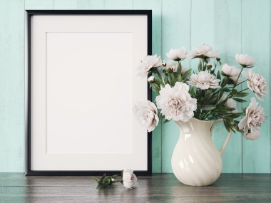 Boş modern stil çerçevesi, 3d render