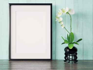 Boş modern stil çerçevesi, 3d render