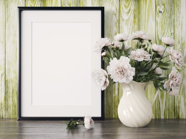 Boş modern stil çerçevesi, 3d render