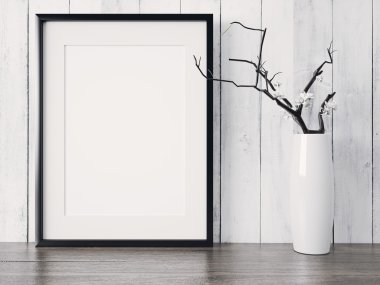 Boş modern stil çerçevesi, 3d render