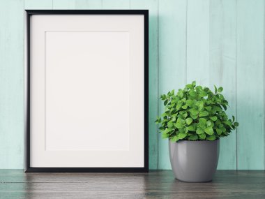 Boş modern stil çerçevesi, 3d render