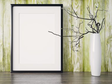 Boş modern stil çerçevesi, 3d render