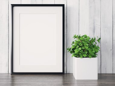 Boş modern stil çerçevesi, 3d render