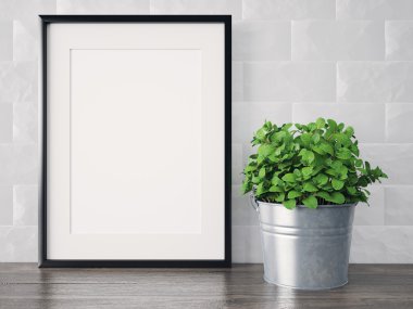 Boş modern stil çerçevesi, 3d render