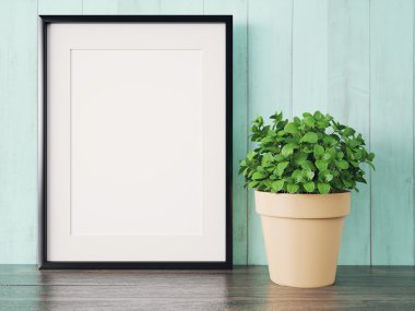 Boş modern stil çerçevesi, 3d render