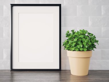 Boş modern stil çerçevesi, 3d render