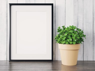 Boş modern stil çerçevesi, 3d render