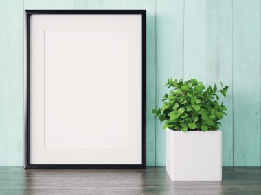 Boş modern stil çerçevesi, 3d render