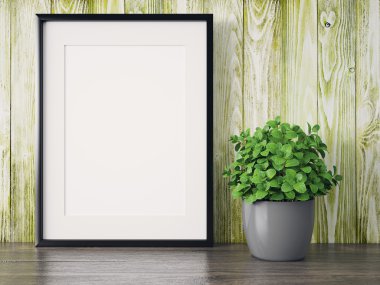 Boş modern stil çerçevesi, 3d render