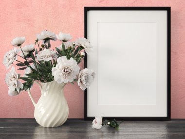 Boş modern stil çerçevesi, 3d render