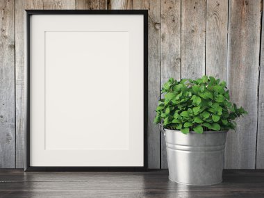 Boş modern stil çerçevesi, 3d render