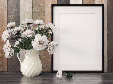 Boş modern stil çerçevesi, 3d render