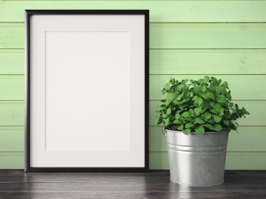 Boş modern stil çerçevesi, 3d render