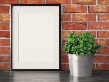 Boş modern stil çerçevesi, 3d render