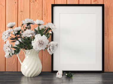 Boş modern stil çerçevesi, 3d render