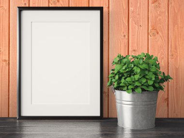 Boş modern stil çerçevesi, 3d render